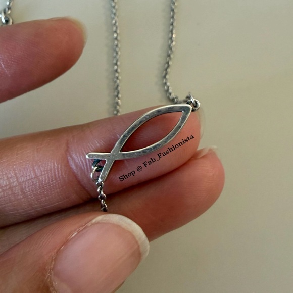 James Avery Ichthus Fish Necklace Sterling Silver Retired Rare - Picture 11 of 15